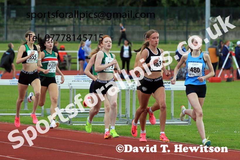 Womens under-17s 800 metres, 2023 Northern Under-13s, Under-15s and Under-17s, Middlesbrough.  Photo: David T. Hewitson/Sports for All Pics